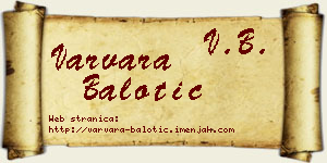 Varvara Balotić vizit kartica
